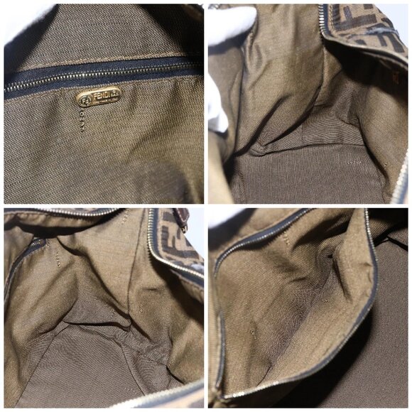 FENDI Zucca Canvas Vanity Hand Bag Black Brown Auth 150076 - Picture 15 of 16